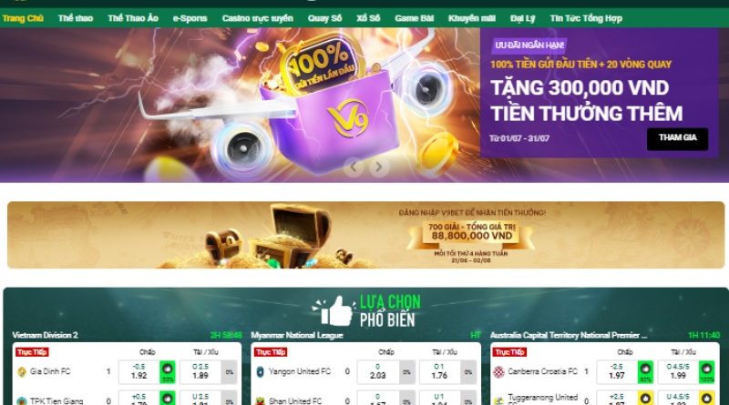 Sòng bài V9bet – Cổng game hấp dẫn mọi sự chú ý của cược thủ